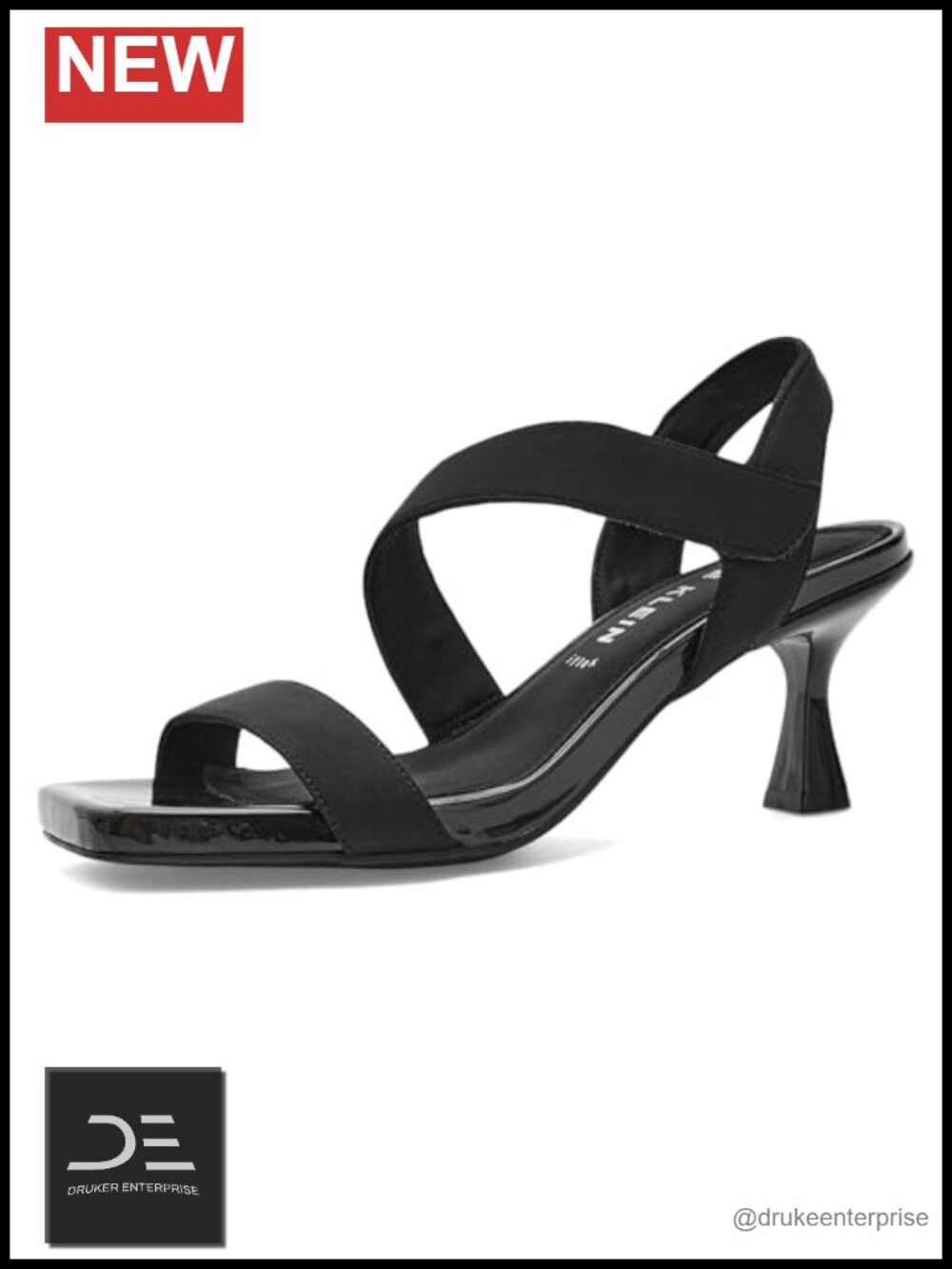 Anne Klein Women's Heeled Sandals Open Toe Stretch Fabric Kitten Heel